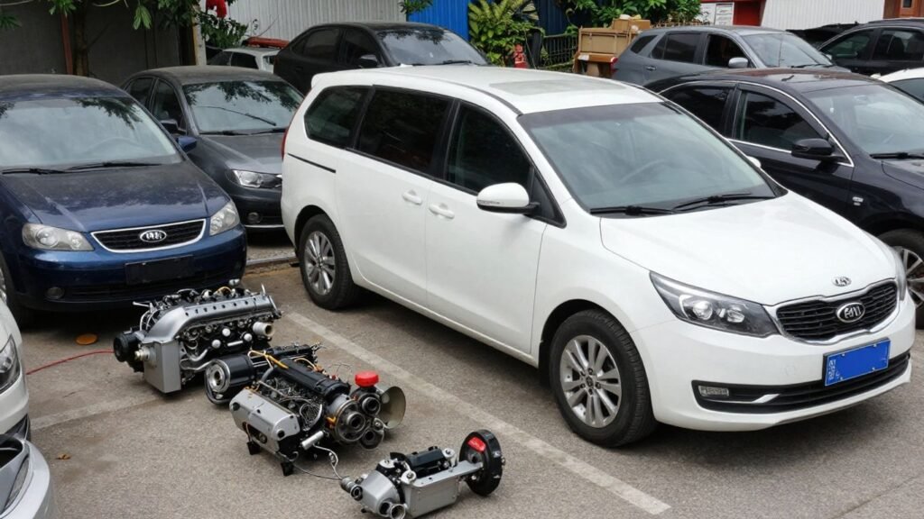 Kia Carnival parts at a Perth wrecking yard.